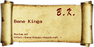 Bene Kinga névjegykártya